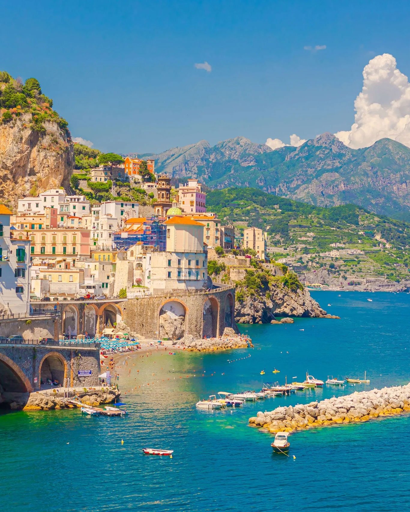 Amalfi Coast overlooking the Mediterranean