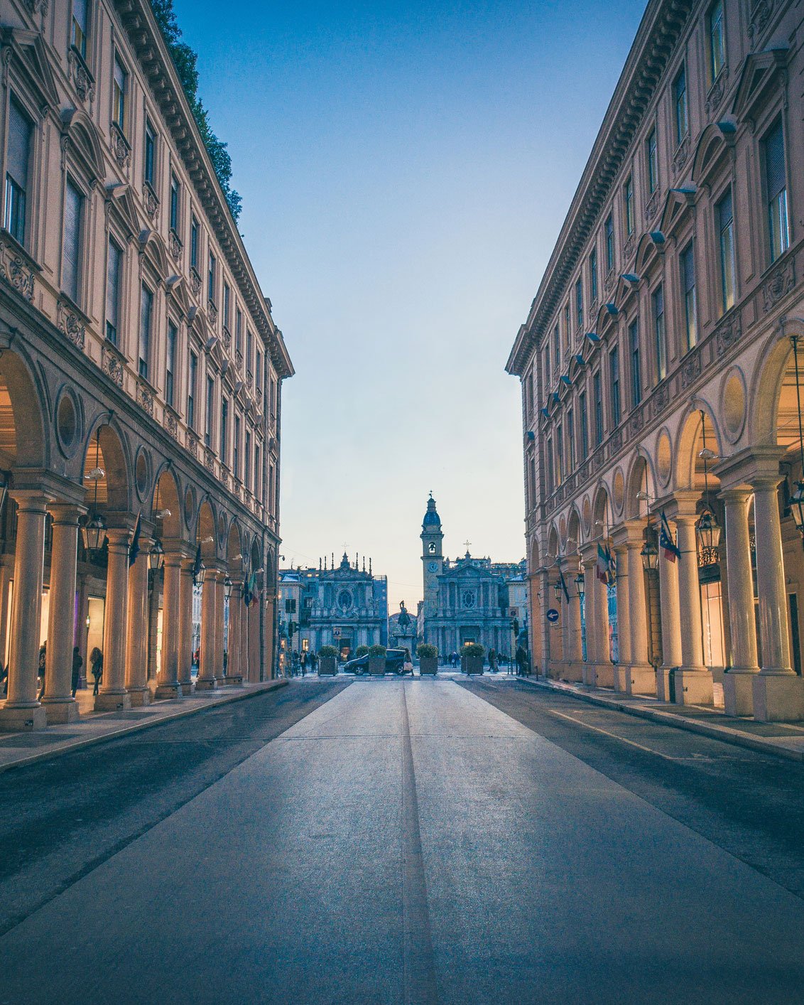 Scenic European town and countryside